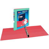 Avery Heavy-Duty Dual Color 3 Ring Binder, 1/2 Inch Slant Rings, Mint/Coral View Binder (17881)