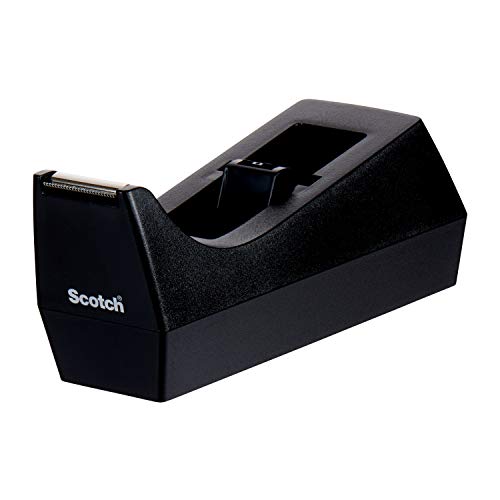 Scotch Desktop Tape Dispenser, 3-Pack, Weighted, Non-Skid Base, Black, Made of 100% Recycled Plastic (C-38-3PK-SIOC)
