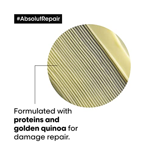 LOreal Professionnel Absolut Repair Hair Mask | Protein Treatment For Deep Nourishment | Hydrates, Repairs Damage & Adds Shine | For Dry & Damaged Hair | Medium to Thick Hair Types | 8.5 Fl. Oz.