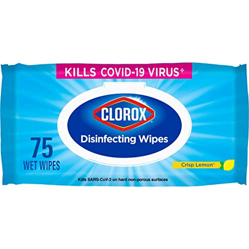 CloroxPro Disinfecting Wipes, Healthcare Cleaning and Industrial Cleaning, Clorox Disinfectant, Bleach Free Cleaning Wipes, Crisp Lemon, 75 Count - 31404