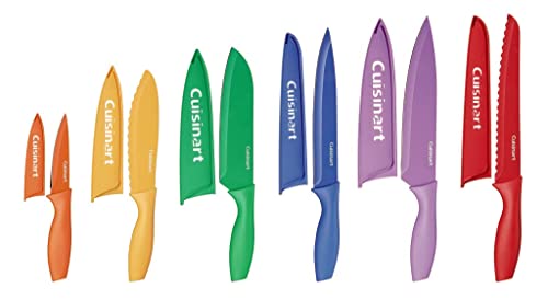 Cuisinart 12-Piece Kitchen Knife Set, Multicolor Advantage Cutlery, C55-01-12PCKS