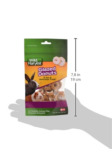 Wild Harvest Food And Unique Edible Treats for Guinea Pigs, Hamsters, Gerbils, and Adult Rabbits, Glazed Donuts, 0.14 pounds