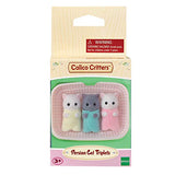 Calico Critters Persian Cat Triplets - Collectible Dollhouse Figures with Cradle Accessory