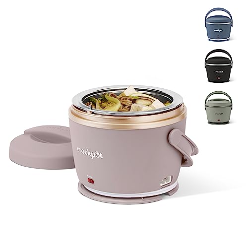 Crockpot Electric Lunch Box, Portable Food Warmer for Travel, Car, On-the-Go, 20-Ounce, Blush Pink
