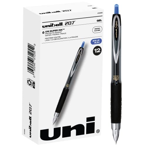 Uniball Signo 207 Gel Pen 12 Pack, 0.5mm Micro Black Pens, Gel Ink Pens | Office Supplies Sold by Uniball are Pens, Ballpoint Pen, Colored Pens, Gel Pens, Fine Point, Smooth Writing Pens