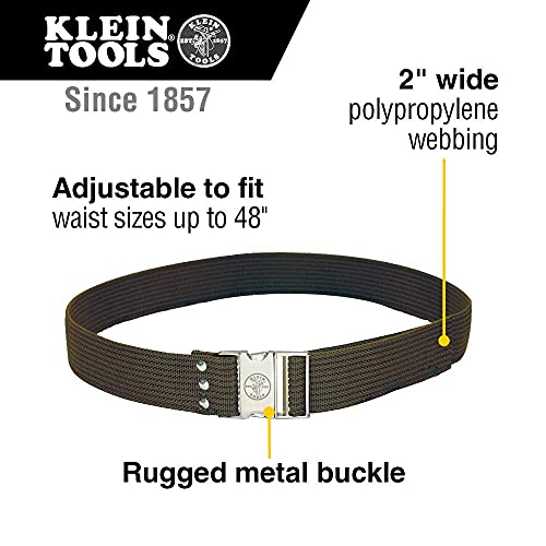 Klein Tools 5225 Tool Belt, Adjustable Electrician Belt is 2-Inch Wide, Adjusts for 48-Inch Waist,Brown