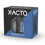 X-ACTO Pencil Sharpener, School Pro Electric Pencil Sharpener, With Six Size Dial, XL Shavings Bin, Black, 1 Count