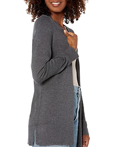 Amazon Essentials Women's Lightweight Open-Front Cardigan Sweater (Available in Plus Size), Charcoal Heather, X-Small