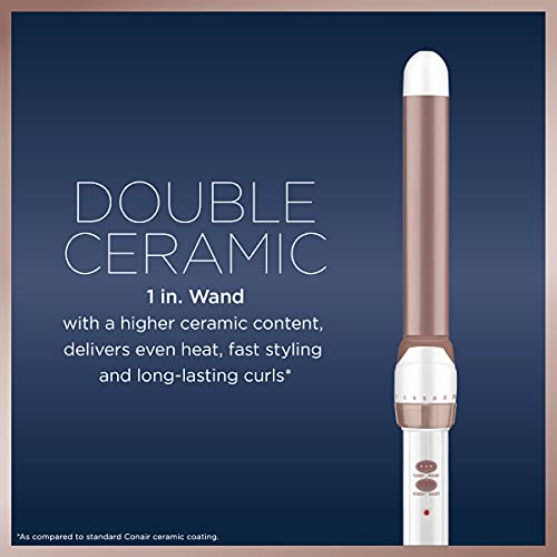 Conair Double Ceramic 1-inch Curling Wand, Straight wand produces flawless waves