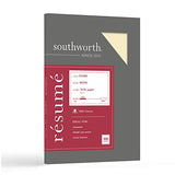 Southworth® 100% Cotton Résumé Paper, 8 1/2 x 11, 24 Lb, 100% Recycled, Ivory, Pack Of 100