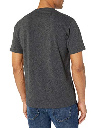 Amazon Essentials Men's Slim-Fit Short-Sleeve Crewneck T-Shirt, Pack of 2, Blue/Charcoal Heather, Large