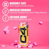 Cellucor C4 Energy Drink, Starburst Cherry, Carbonated Sugar Free Pre Workout Performance Drink with no Artificial Colors or Dyes, 16 Oz, 12 count