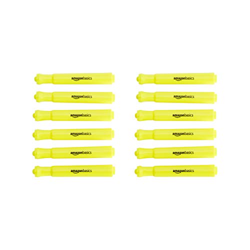 Amazon Basics Tank Style Highlighters - Chisel Tip, Assorted Colors, 12-Pack
