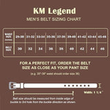 KM Legend Mens Genuine Leather Dress - Classic & Fashion For Work Business And Casual Belt, Essential Brown, 32 US