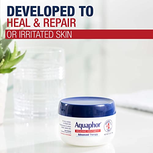 Aquaphor Healing Ointment Advanced Therapy Skin Protectant, Dry Skin Body Moisturizer, 3.5 Ounce (Pack of 3)