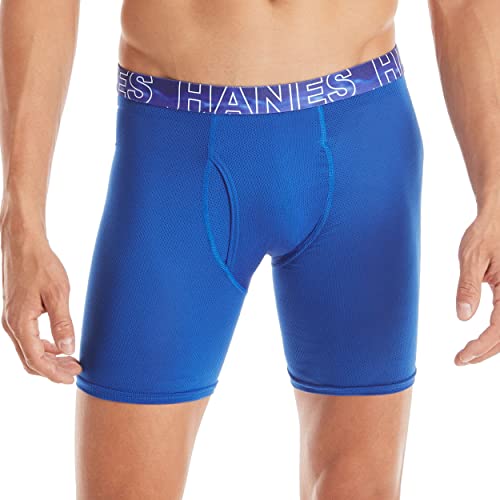 Hanes Men's Underwear Boxer Briefs Pack, Moisture-Wicking Men's Mesh Underwear, X-Temp Cooling with Odor Control, 3-Pack