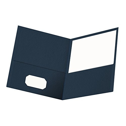 Oxford Twin-Pocket Folders, Textured Paper, Letter Size, Black, Holds 100 Sheets, Box of 25 (57506EE)