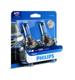 Philips Automotive Lighting H11 Vision Upgrade Headlight Bulb with up to 30% More Vision, 2 Pack,12362PRB2, white