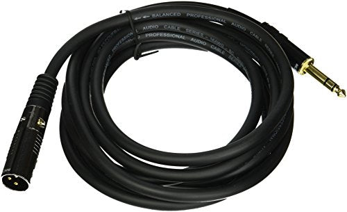 Monoprice XLR Male to 1/4-Inch TRS Male Cable - 10 Feet - Black, 16AWG, Gold Plated - Premier Series