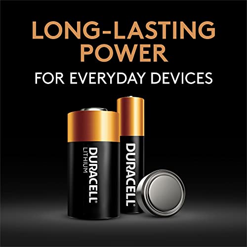 Duracell CR123A 3V Lithium Battery, 4 Count Pack, 123 3 Volt High Power Lithium Battery, Long-Lasting for Home Safety and Security Devices, High-Intensity Flashlights, and Home Automation