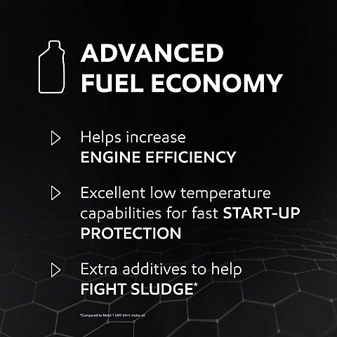 Mobil 1 Advanced Fuel Economy Full Synthetic Motor Oil 0W-20, 6 pk./1 qt.