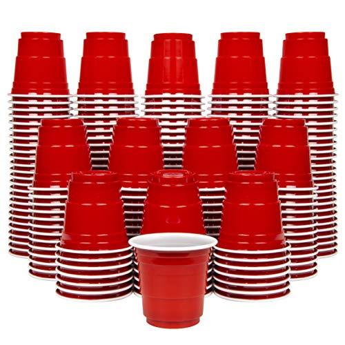GoPong 2 oz Plastic Shot Cups - Pack of 200, Disposable Mini 2oz Party Cups