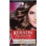 Schwarzkopf Keratin Color Permanent Hair Color Cream, 6.0 Delicate Praline