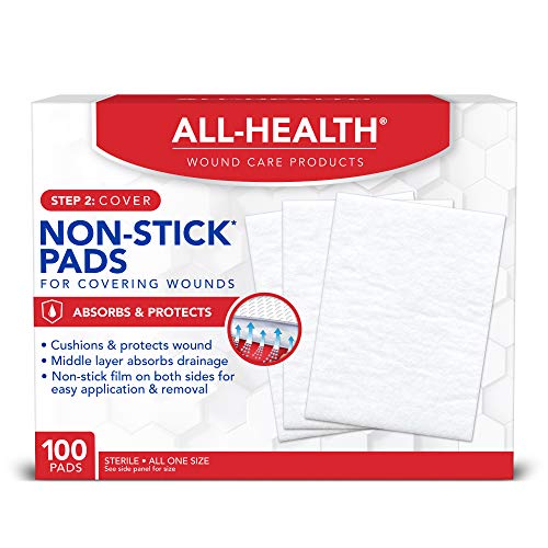 All Health Non-Stick Pads | For Covering & Protecting Wounds, 3x4 Inch, 100 Count (Pack of 1)