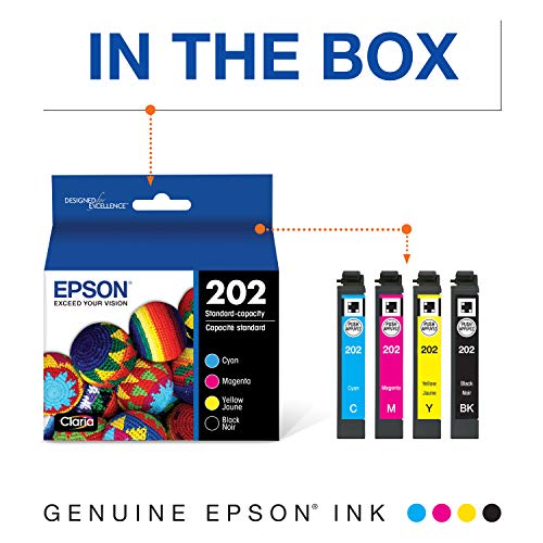 EPSON T202 Claria -Ink Standard Capacity Black & Color -Cartridge Combo Pack (T202120-BCS) for Select Epson Expression and Workforce Printers