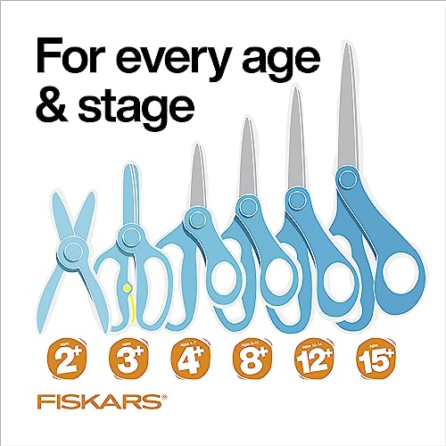 Fiskars Starter Kids Scissors for Kids 2+ (3-Pack) - Small Scissors for Preschoolers - Back to School Supplies