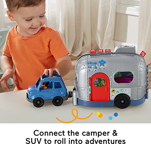 Fisher-Price Little People Toddler Playset, Light-Up Learning Camper, Electronic Toy with Lights and Music for Ages 1-5 Years