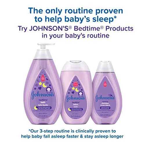 Johnsons Moisturizing Bedtime Baby Body Lotion with Coconut Oil & Relaxing NaturalCalm Aromas to Help Relax Baby, Hypoallergenic, Paraben- & Phthalate-Free Baby Skin Care, 27.1 fl. Oz