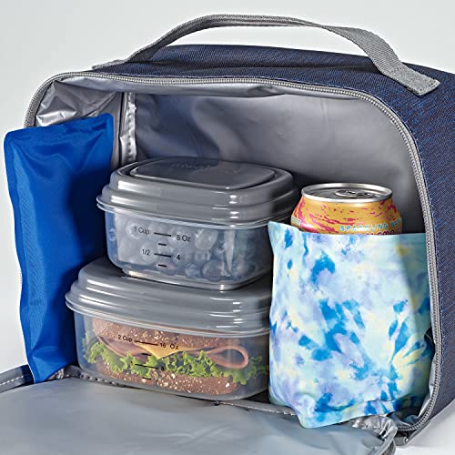 Cool Coolers by Fit & Fresh 2 Pack Soft Ice, Flexible Stretch Nylon Reusable Ice Packs for Lunch Boxes & Coolers, Aqua Tye Dye