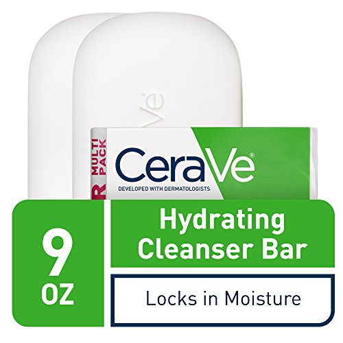 CeraVe Hydrating Cleanser Bar | Soap-Free Body and Facial Cleanser with 5% Cerave Moisturizing Cream | Fragrance-Free |2-Pack, 4.5 Ounce Each