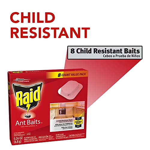 Raid Ant Killer Baits, For Household Use, Kills the Colony, Kills Ants for 3 Months, Child Resistant, 4 Count