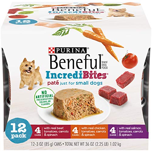 Purina Beneful Small Breed Wet Dog Food Variety Pack, IncrediBites Pate - (2 Packs of 12) 3 oz. Cans