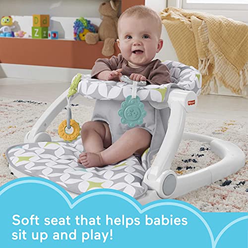 Fisher-Price Portable Baby Chair Sit-Me-Up Floor Seat With Developmental Toys & Machine Washable Seat Pad, Starlight Bursts
