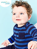 Simple Joys by Carter's Unisex Babies' Cotton Pants, Pack of 4, Dark Blue/Dark Grey/Grey Heather/Red, 24 Months