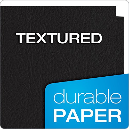 Oxford Twin-Pocket Folders, Textured Paper, Letter Size, Black, Holds 100 Sheets, Box of 25 (57506EE)