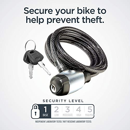 Schwinn Anti Theft Bike Lock, Security Level 1, Key Lock, 6 Foot