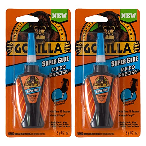Gorilla Micro Precise Super Glue, 6 Gram, Clear, (Pack of 6)