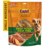 Cadet Gourmet Sweet Potato Fries Dog Treats - Healthy & Natural Sweet Potato Dog Training Treats for Small & Large Dogs - Inspected & Tested in USA (1 lb.)