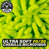Chemical Guys MIC493 Chenille Premium Scratch-Free Microfiber Wash Mitt, Lime Green, 9.6" x 2.3" x 7"