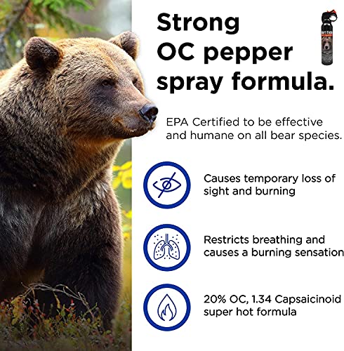 Mace Brand Personal Security Products Guard Alaska Maximum Strength Bear Spray – 20’ Powerful Pepper Spray – Mace Spray Self-Defense for Hiking, Camping, and Other Outdoor Activities, Made in USA