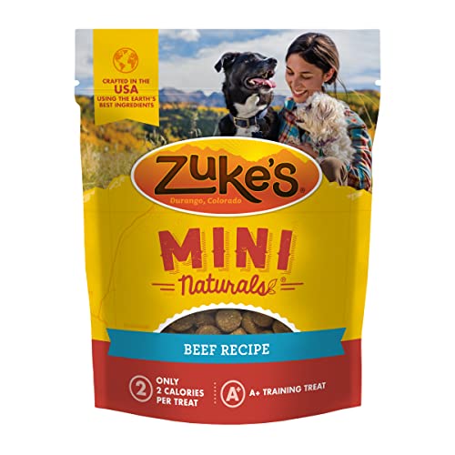 Zuke’s Mini Naturals Soft Dog Treats for Training, Soft and Chewy Dog Training Treats with Beef Recipe
