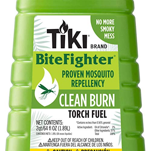 TIKI Brand 1218011 Clean Burn BiteFighter Liquid 64 Fl Ounce TIKI Torch Fuel, Clear