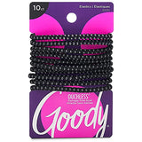 Goody Nonslip Womens Elastic Hair Tie - 10 Count, Black - 4MM for Medium Hair- Ouchless Hair Accessories for Women Perfect for Long Lasting Braids, Ponytails and More - Pain-Free