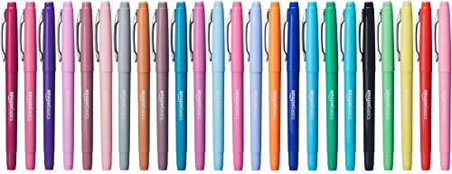 Amazon Basics Felt Tip Marker Pens, 24-Pack, Assorted Colors