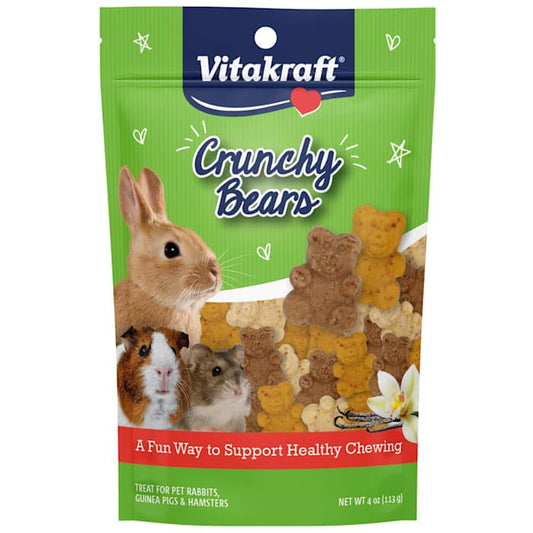 Vitakraft Crunchy Bears Small Animal Treat - Made with Real Vegetables - for Rabbits, Guinea Pigs, and Hamsters
