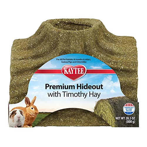 Kaytee Premium Timothy Treat Hideout For Pet Rabbits, Guinea Pigs, and Chinchillas, Large